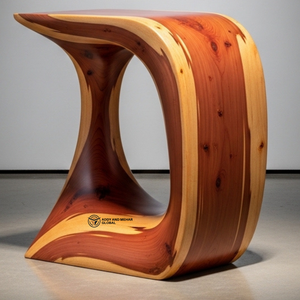 Luxury Spiral Wooden Accent <b>Table</b> – Handcrafted Solid Wood Designer <b>Stool</b> - Product Image 5
