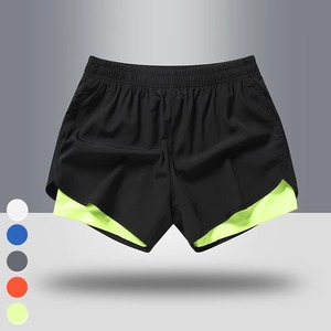 Shorts de sport pour homme à séchage rapide, taille élastique, couleur unie, pour la course et l'entraînement - Product Image 2