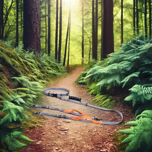 สายจูงสุนัขแบบปรับได้ สะท้อนแสง หรูหรา เป็นมิตรกับสิ่งแวดล้อม แบบแฮนด์ฟรี ยืดหดได้ พร้อมเข็มขัดคาดเอวแบบสองด้านสำหรับสุนัขสองตัว - Product Image 1