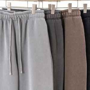 Pantalon de jogging décontracté personnalisé pour homme, brodé, coupe ample, taille élastique, en molleton, effet délavé coloré - Product Image 3