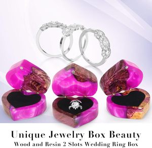 Luxury <b>Ring</b> <b>Box</b>, Personalized Wooden <b>Ring</b> <b>Box</b>,Engagement <b>ring</b> <b>box</b>, Double Slotted Jewelry <b>Box</b>, Wedding, <b>Proposal</b>, Birthday and - Product Image 4