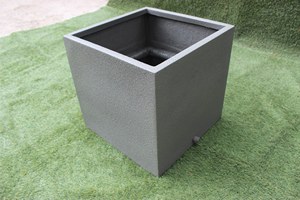 Modern <b>Square</b> FRP Planter Grey Rough dotted Outdoor Garden Flower <b>Pot</b> Classic Style Durable Lightweight Floor Hand Carved - Product Image 3
