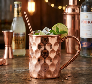 Handmade Hammered Copper Moscow Mule Mug Leak-Proof Lid Eco-Friendly Food-grade Safe Customizable Colors Logo Vacuum Insulated - Product Image 5