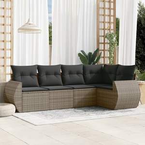 Conjunto de Sofás Modulares Grandes de Ratán PE Gris para Jardín, Colección Premium de Muebles Modulares para Exteriores - Product Image 1