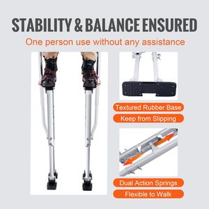 Adjustable 36FT-50FT <b>Aluminum</b> Drywall Stilts with Protective Knee Pads Durable Non-Slip <b>Work</b> <b>Platforms</b> - Product Image 3