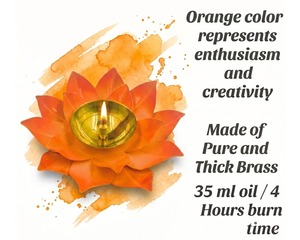 Lotus Flower Oil Lamp Candle Holder Decorative Indian Diya <b>Copper</b> Finish Traditional Home Decor Festival Tabletop <b>Ornament</b> - Product Image 3