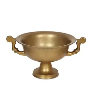 Seau à glace en acier inoxydable plaqué or avec piédestal et poignées, refroidisseur à vin pour le camping - Product Image 1