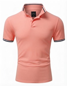 T-shirt Homme Manches Courtes Corail Couleur Unie 100% Coton Jersey Décontracté Respirant Tricoté Coupe Classique Style Urbain - Product Image 1