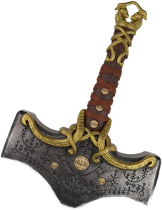 Réplica del Martillo de Thor de <span class=keywords><strong>God</strong></span> <span class=keywords><strong>of</strong></span> <span class=keywords><strong>War</strong></span> Ragnarok |   Réplica de la Espada Mjolnir para Cosplay Vikingo |   Martillo de exhibición de alta calidad, edición de coleccionista - Product Image 2