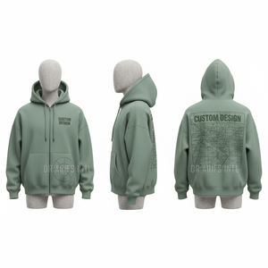 Custom Men's <b>Black</b> Hooded <b>Sweatshirt</b> Solid Color Heat-Transfer Printed Front Back Design Casual Fit Regular Sleeve - Product Image 5
