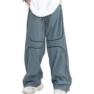 กางเกงแทร็คผู้ชายทรงหลวมสไตล์เทรนดี้ OEM ผู้ผลิตเสื้อผ้าสตรีทแวร์ขนาดใหญ่ - Product Image 1