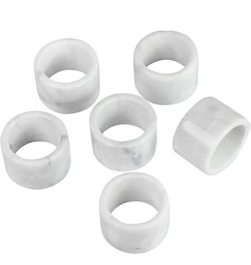 แหวนรองผ้าเช็ดปากเรซิ่นสีขาวคุณภาพสูง สำหรับคริสต์มาส ร้านอาหาร ภาชนะบนโต๊ะอาหาร สำหรับใช้ในบ้านและครัว - Product Image 1