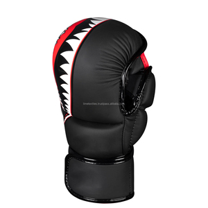 ถุงมือ MMA หนังแท้คุณภาพสูง ปิดด้วยแถบตีนตุ๊กแก สีดำด้าน 7 ออนซ์ สำหรับฝึกซ้อม ต่อสู้ ชกมวย มวยไทย - Product Image 3