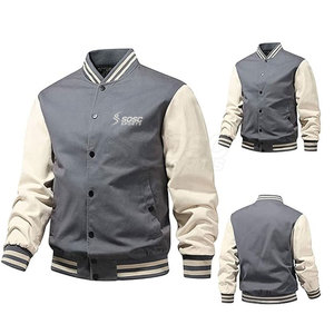 Nouvelle conception, veste de sport pour homme en couleur unie, col montant, logo sur le devant, légère, en fibre de bambou, streetwear d'hiver, vêtements chauds - Product Image 4