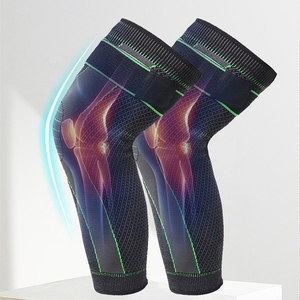 Rodillera Deportiva de Compresión Transpirable con Protección para Fitness, Unisex, Negra con Rayas Azules - Product Image 6