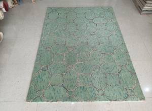 Alfombra de Lana Hecha a Mano, Color Azul Marfil, Patrón Geométrico Ikat, Alfombra Decorativa para Sala de Estar o Dormitorio - Product Image 3