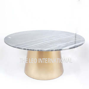 Nuevas Llegadas: Muebles de Sala de Estar de Alta Gama con Cubierta de Acero Inoxidable y Mármol, Mesa de Centro Geométrica Chapada en Oro - Product Image 2
