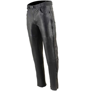 2026 Anti-wrinkle <b>Men's</b> Real Cowhide <b>Leather</b> <b>Pants</b> Cargo Quilted Panel Breeches Trousers Genuine <b>Leather</b> <b>Pant</b> for <b>Men</b> - Product Image 4