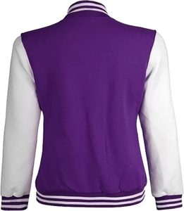 Vestes universitaires en gros, vestes de baseball Letterman, broderie personnalisée, mélange de laine, manches en cuir PU, col et poignets en tricot côtelé - Product Image 3