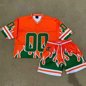 Ensemble de sport d'été personnalisé 2 pièces à séchage rapide en mesh, maillot de football et short pour homme - Product Image 2