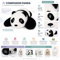 Peluche Panda Interactif Multilingue avec Chat Vocal IA pour l'Éducation Précoce et le Contabillement d'Histoires