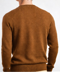 Suéter 100% de cachemira para hombre, jersey de invierno con punto trenzado, cuello redondo, manga larga, grueso, cálido, ajustado, informal - Product Image 3