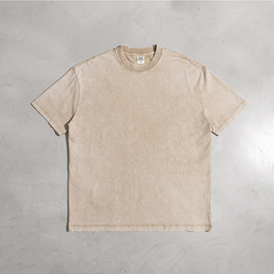 T-shirt Homme 100% Coton Biologique Surdimensionné Délavé Effet Vieilli Haute Qualité Séchage Rapide Impression Personnalisée Logo Vintage Décontracté Lavage Acide - Product Image 3