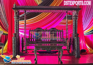 Prettiest Jhoola Seating for Bride Groom Best Wooden Bride Swing for <b>Mehndi</b> Stage Trending <b>Mehndi</b> Jhoola Swing <b>Decoration</b> - Product Image 3