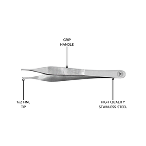 Pinzas de microcirugía Adson de 4.75 pulgadas, 12 dientes, punta fina, rectas, de acero inoxidable, manuales, autoclavables, reutilizables, para cirugía plástica - Product Image 6