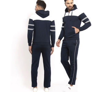 Chándal con Capucha para Hombre, Diseño Color Block en Blanco y Negro, Cierre de Cremallera, Manga Larga, Estilo Casual para Otoño, con Bolsillos Laterales, Corte Regular - Product Image 1
