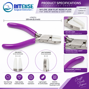 Alicates Profesionales de Nylon con Punta Plana, de Acero Inoxidable, para Joyería, Bisutería, Manualidades con Alambre, Instrumentos Quirúrgicos Resistentes - Product Image 2