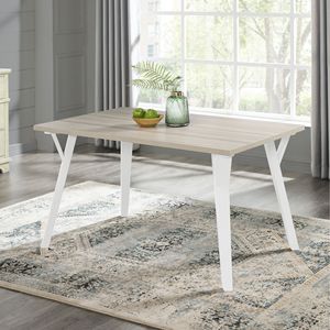 Set da Pranzo Alwynn 7 Pezzi Bianco e Legno Naturale, Eleganti Sedie Windsor con Tavolo da Pranzo per 6 Persone per la Sala da Pranzo - Product Image 2