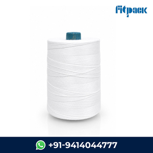 Fitpack <b>100</b>% <b>Polyester</b> Filament <b>Yarn</b> 4 Ply 4/12 High Strength Sewing Thread for Bag Closing Machines White - Product Image 1