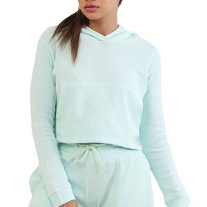 Sudadera con Capucha Corta Personalizada de Felpa Básica para Mujer, Sudadera con Capucha Lisa Teñida con Material de Algodón Personalizado, Sudaderas Cortas para Mujer - Product Image 2