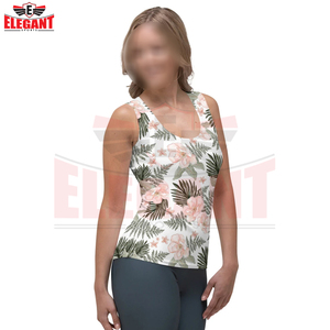 For Wholesale Rate New Arrival Good Selling High Quality Best Soft Fabric Sublimation Print <b>Women</b> Workout Fitness Wear Tank Top - Product Image 4