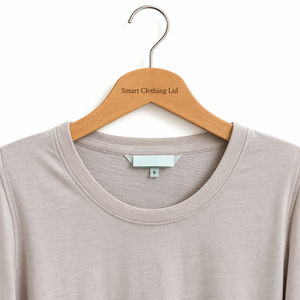 Camiseta de Manga Larga para Mujer, Cuello Redondo, Tejido Sólido, Informal, Deportiva, 100% Algodón, Protección UV 50+, Logotipo Personalizado OEM ODM 160g - Product Image 3