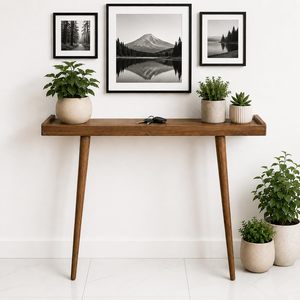 Mesa Consola de Madera para Sala de Estar, Elegante Mesa Auxiliar para Entrada, Pasillo, Recibidor, Dormitorio y Oficina - Product Image 4
