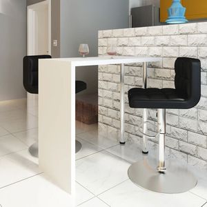 Tavolo da Bar MDF bianco lucido con 2 gambe in acciaio mobili eleganti e resistenti - Product Image 1