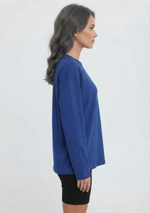 T-shirts 100 % coton surdimensionnés pour femmes, col rond, décontractés, style sportif, streetwear, coupe ample - Product Image 4