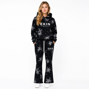 Conjunto de Sudadera con Capucha y Pantalones Deportivos Unisex con Logotipo Personalizado, Forro Polar Grueso, 2 Piezas, Casual, Transpirable, Impresión Digital, Secado Rápido, OEM - Product Image 3