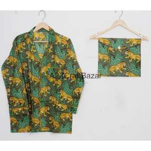 Nuevo Conjunto de Pijama de Algodón Floral Romántico de Lujo, Camisa y Pantalón, Suave y Cómodo para Mujer, Verano/Invierno - Product Image 2