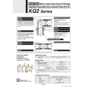 SMC Pneumatics Raccord à une touche KQ2S04-M3G1 pièces pneumatiques - Product Image 3