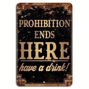 CIFbuy Targa da parete in legno con scritta 'Prohibition Ends Here' per decorazioni da bar e man cave. Servizio di ritiro disponibile. - Product Image 2