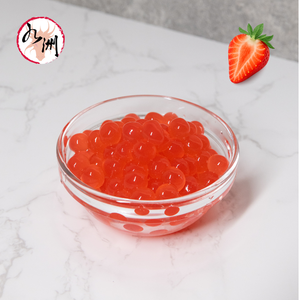 Perles de tapioca éclatantes aux fruits fraise, fournisseur taïwanais, pour bubble tea, bouteille de 3,4 kg - Product Image 1