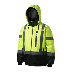 Mens Industrial Safety <b>Jacket</b> Reflective Waterproof High Visibility <b>Work</b> Coat for Outdoor <b>Construction</b> Teams - Product Image 6