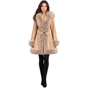 Abrigo Largo de Piel Sintética Premium para Mujer, con Cinturón, Abrigo de Invierno, Ropa Exterior Elegante y de Lujo, Fabricante Mayorista OEM Personalizado - Product Image 6