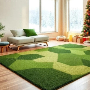 Tapis géométrique vert moderne, tissé à la main en laine, pour intérieur et extérieur, décoration de la maison, meilleur prix - Product Image 2