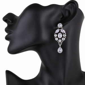Vente en gros de boucles d'oreilles pendantes en améthyste plaquées argent ARTS JEWELS |   Boucles d'oreilles pendantes bohèmes avec pierres précieuses pour soirée |   Bijoux indiens - Product Image 2