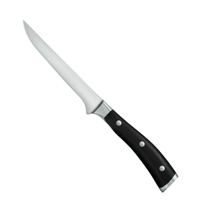 Couteaux à filet professionnels, lame incurvée en acier inoxydable tranchante, avec manche à triple rivet noir et embout métallique pour la découpe du poisson - Product Image 2