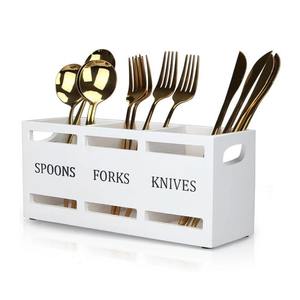 Porte-couverts blanc classique, parfait pour les restaurants, la mise en place des tables d'hôtel et l'utilisation en cafétéria de bureau, en provenance d'Inde. - Product Image 1